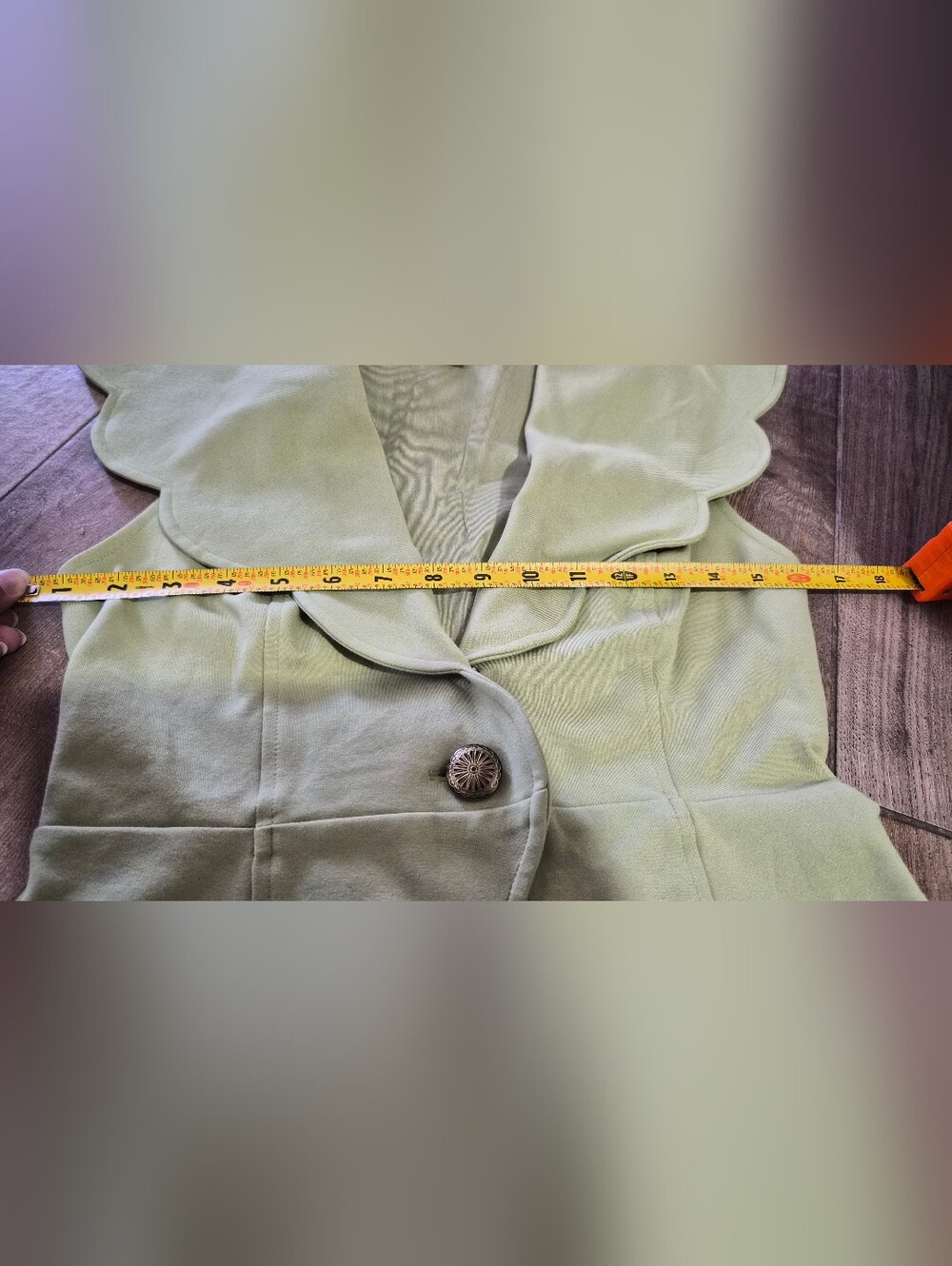 Maeve Anthropologie Scalloped Buttondown Green Mini Dress Size XS - Picture 14 of 14